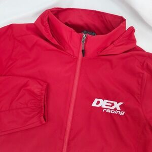 Trimark Womens Red DEX‎ Racing Windbreaker Jacket Size L Full Zip Lightweight